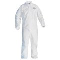 Kimberly-Clark A20 Coverall with Zipper Front & Elastic Wrists, White - Large KCC49103